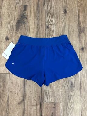 NWT Lululemon Fast And Free High Rise Split Shorts 3" In Galactic Cobalt Large